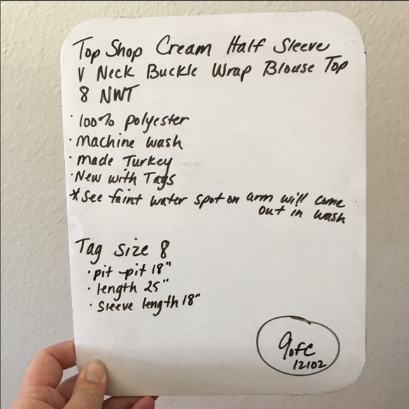 Topshop Wrap Buckle Blouse Top Plunge V Neckline - Picture 8 of 8